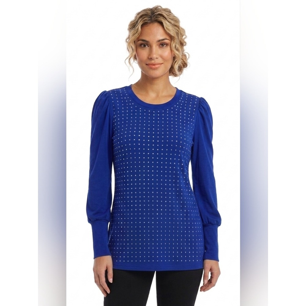 Stem & Wine Royal Blue Long-Sleeve Blouse Size M. Read description!
